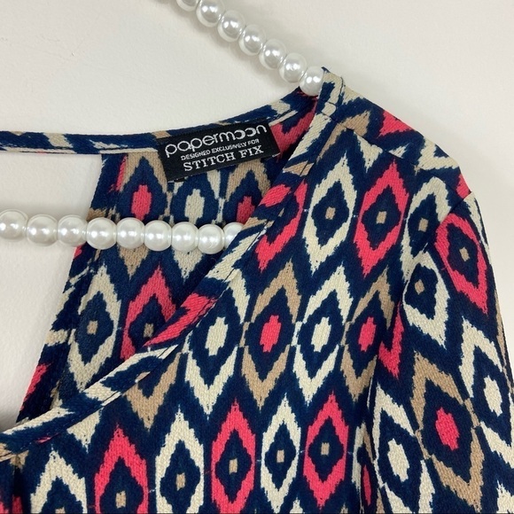 StitchFix PaperMoon Aztec Geometric 3/4 Sleeve Top - Picture 5 of 5